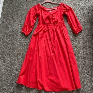 Anthropologie red dress size 0